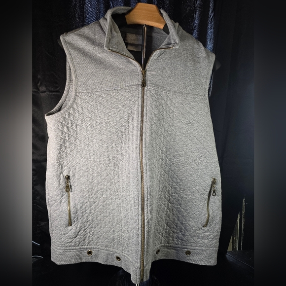 Blair Women's Light Gray Quilted Vest Size Med - Picture 1 of 6